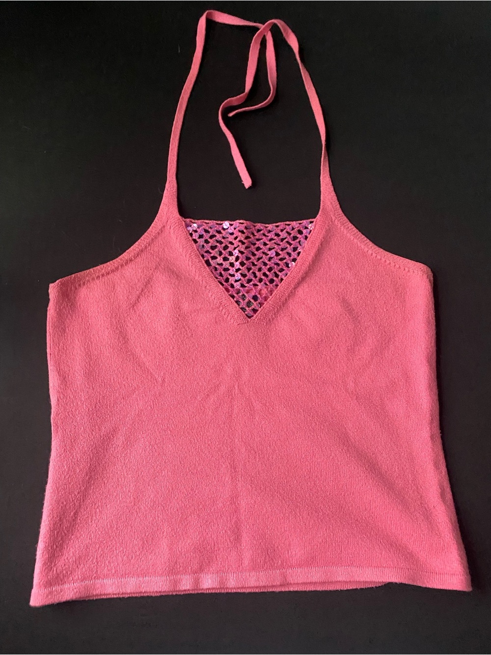 Express sequined halter top